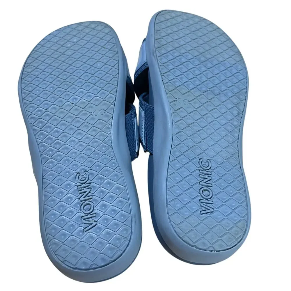 Vionic Merced Women's Cross Strap Slide Orthotic Sandals Blue Size 8 EUC